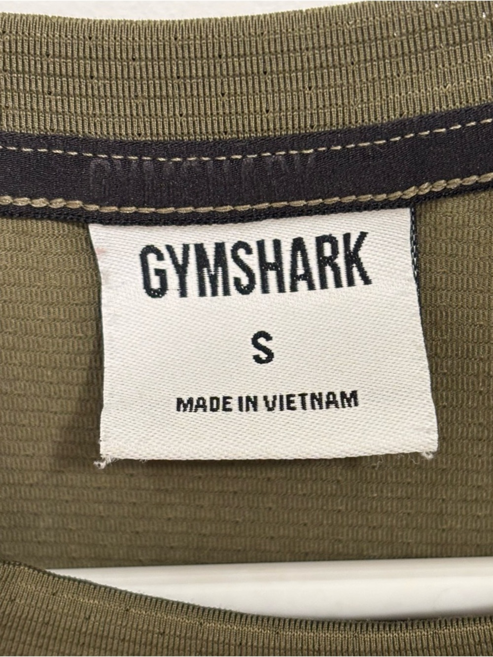 Gymshark Classic Logo Olive Green White T-Shirt Men’s U.S. Small - Picture 3 of 4